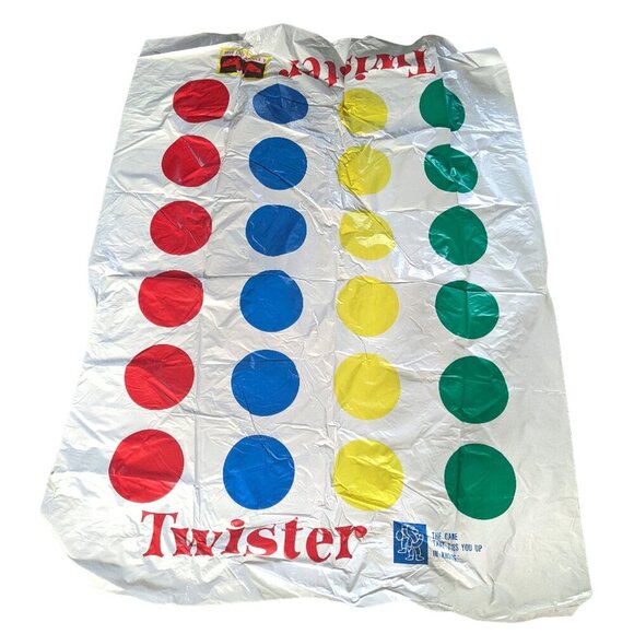 Vintage Twister Vinyl Floor Mat 1966 Family Fun Game Socks Milton Bradley - Picture 1 of 4